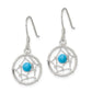 Sterling Silver Polished Turquoise Bead Dream Catcher Dangle Earrings