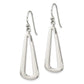 Sterling Silver Polished Teardrop Dangle Shephard Hook Earrings