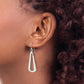 Sterling Silver Polished Teardrop Dangle Shephard Hook Earrings