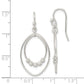 Sterling Silver Polished & Diamond-Cut Beaded Ovals Dangle Earrings