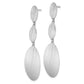 Sterling Silver Rhodium-Plated Brushed Dangle Post Earrings