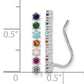 Sterling Silver Rhodium-Plated Polished Multi-Color Cz Ear Climber Earrings