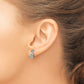 Sterling Silver Polished Blue Cz Teardrop Post Dangle Earrings