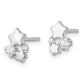 Sterling Silver Rhodium-Plated Polished Cz Stars Post Earrings