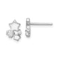 Sterling Silver Rhodium-Plated Polished Cz Stars Post Earrings