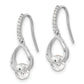 Sterling Silver Rhodium-Plated Polished Fancy Cz Dangle Earrings