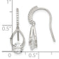 Sterling Silver Rhodium-Plated Polished Fancy Cz Dangle Earrings