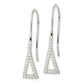 Sterling Silver Polished Triangle Cz Dangle Earrings