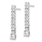 Sterling Silver Rhodium-Plated Polished Cz Post Dangle Earrings