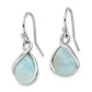 Sterling Silver Rh-Plated Polished Twist Larimar Teardrop Dangle Earrings