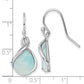 Sterling Silver Rh-Plated Polished Twist Larimar Teardrop Dangle Earrings