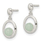 Sterling Silver Polished Light Blue Quartzite Post Oval Dangle Earrings