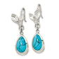 Sterling Silver Polished Reconstituted Turquoise Teardrop Earrings