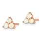 Sterling Silver Rose-Tone Polished Triple Created Opal Cluster Post Earring