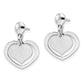 Sterling Silver Rhodium-Plated Satin Heart In Dangle Post Earrings