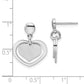 Sterling Silver Rhodium-Plated Satin Heart In Dangle Post Earrings