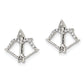 Sterling Silver Cz Bow & Arrow Post Earrings