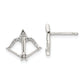 Sterling Silver Cz Bow & Arrow Post Earrings