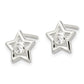 Sterling Silver Polished Cz Star Post Earrings