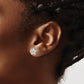 Sterling Silver Polished Rhodium-Plated Cz Star Post Earrings