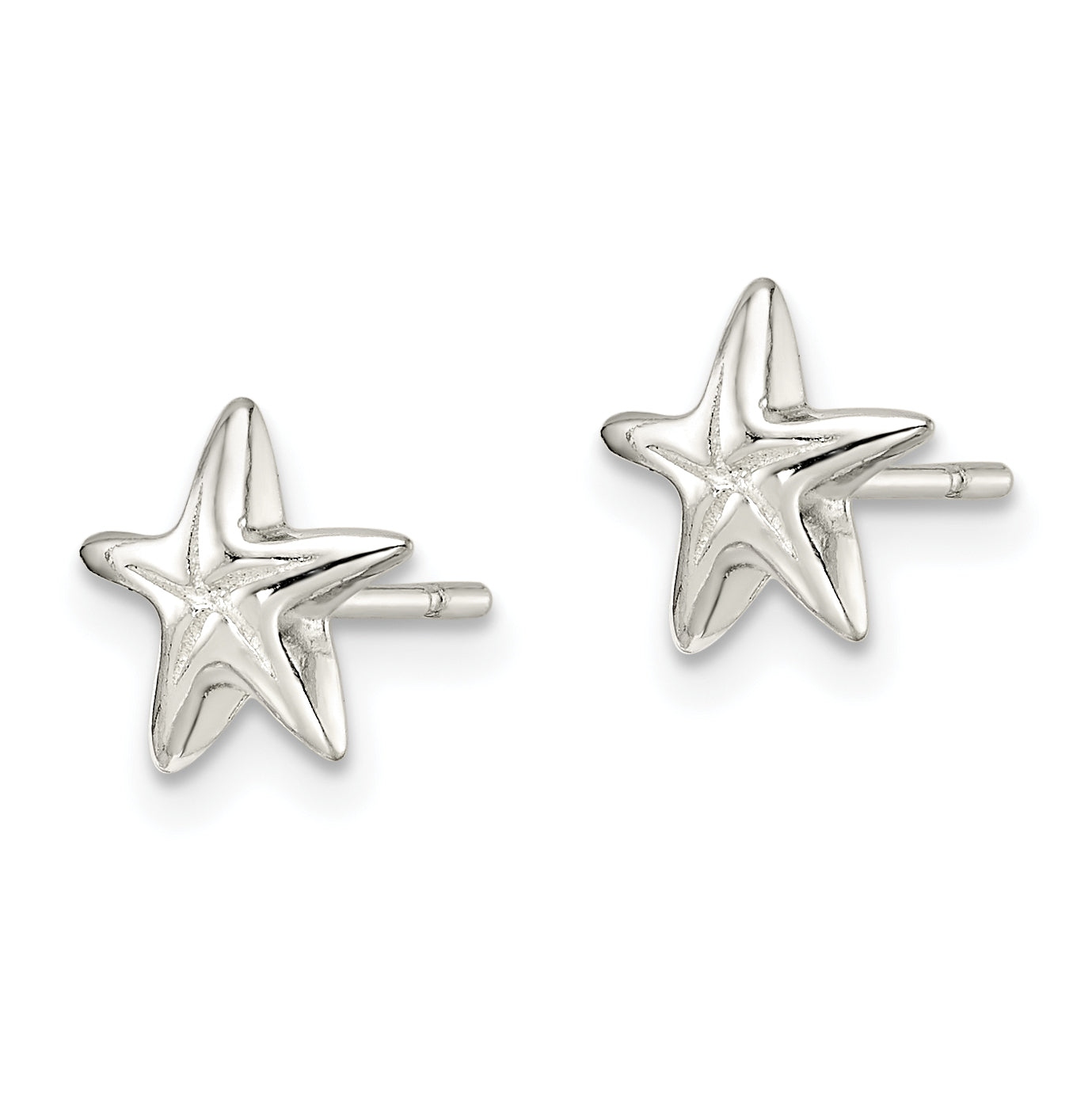 Sterling Silver Polished Starfish Post Earrings