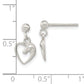 Sterling Silver Rhodium-Plated Open Heart Horse Head Dangle Earrings