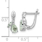 Sterling Silver Ss Rh-Plated 1.05T.W. Green Quartz/White Topaz Hinged Earrings