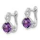 Sterling Silver Ss Rhod-Plated 1.48Tw Amethyst/White Topaz Hinged Earrings