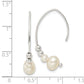 Sterling Silver Rhodium-Plated Polished Glass Pearl Dangle Earrings