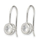 Sterling Silver Polished Round Cz Bezel Dangle Earrings