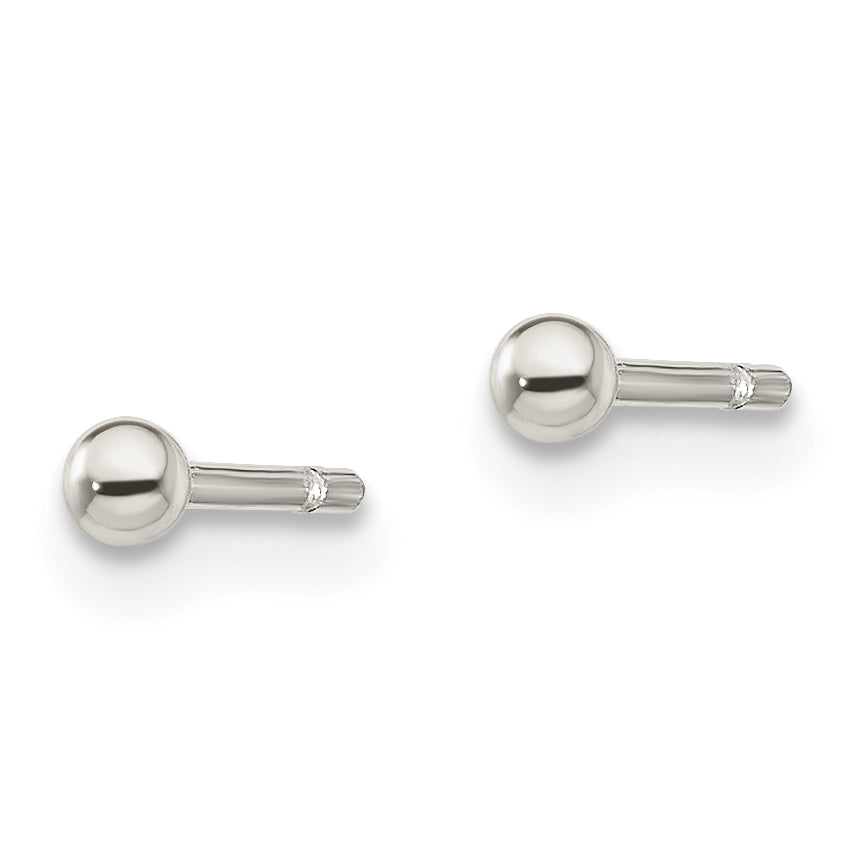 Sterling Silver Polished 2mm Ball Earrings