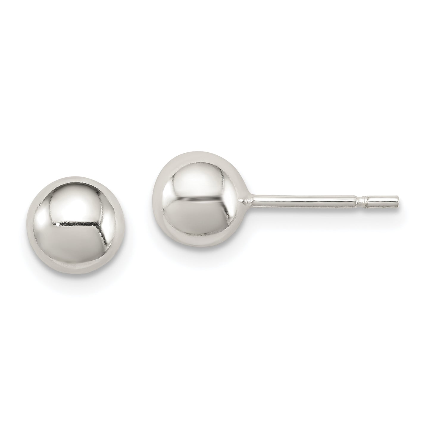 Sterling Silver Polished 6mm Ball Earrings