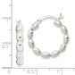 Sterling Silver Polished Beaded Hoop Earrings