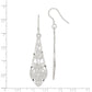 Sterling Silver Polished D/C Filigree Elongated Teardrop Dangle Earrings