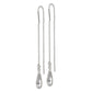 Sterling Silver Polished Crystal Teardrop Threader Earrings