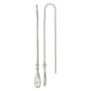 Sterling Silver Polished Crystal Teardrop Threader Earrings