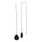 Sterling Silver Polished Dark Olivine Crystal Teardrop Threader Earrings