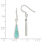 Sterling Silver Polished Turquoise Teardrop Dangle Earrings