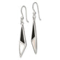 Sterling Silver Polished Onyx & Mother Of Pearl Dangle Earrings