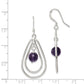 Sterling Silver Polished Amethyst Teardrop Dangle Earrings