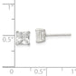 Sterling Silver 5mm Princess Basket Set Cz Stud Earrings