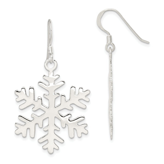 Sterling Silver Snowflake Dangle Earrings