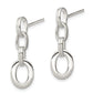 Sterling Silver Polished Oval Link Dangle Earrings