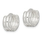 Sterling Silver Striped Hinged Hoop Earrings