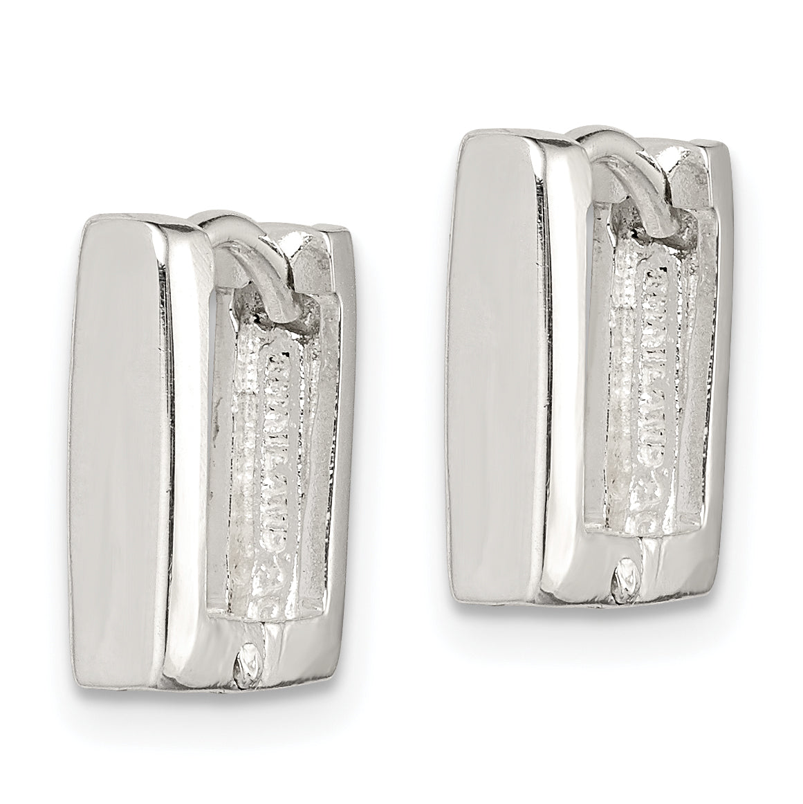 Sterling Silver Square Hinged Hoop Earrings