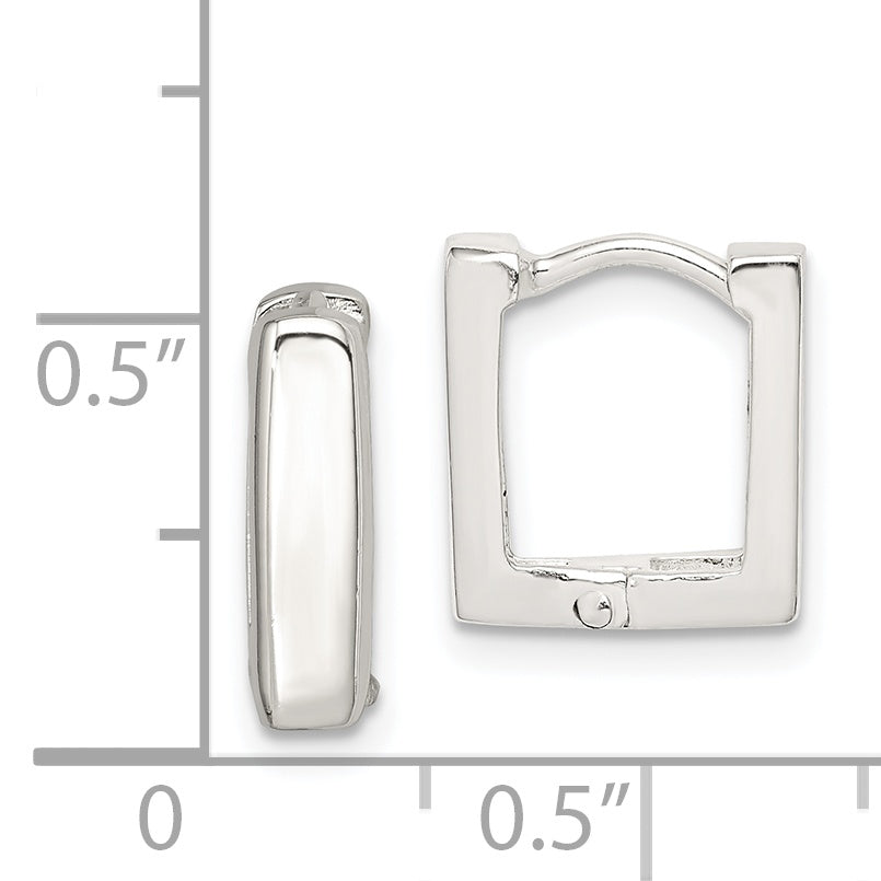 Sterling Silver Square Hinged Hoop Earrings