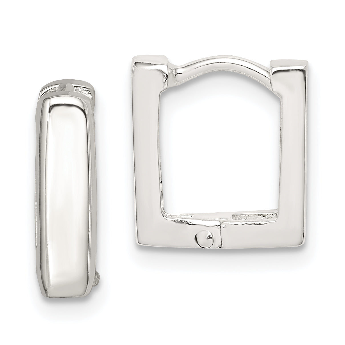 Sterling Silver Square Hinged Hoop Earrings