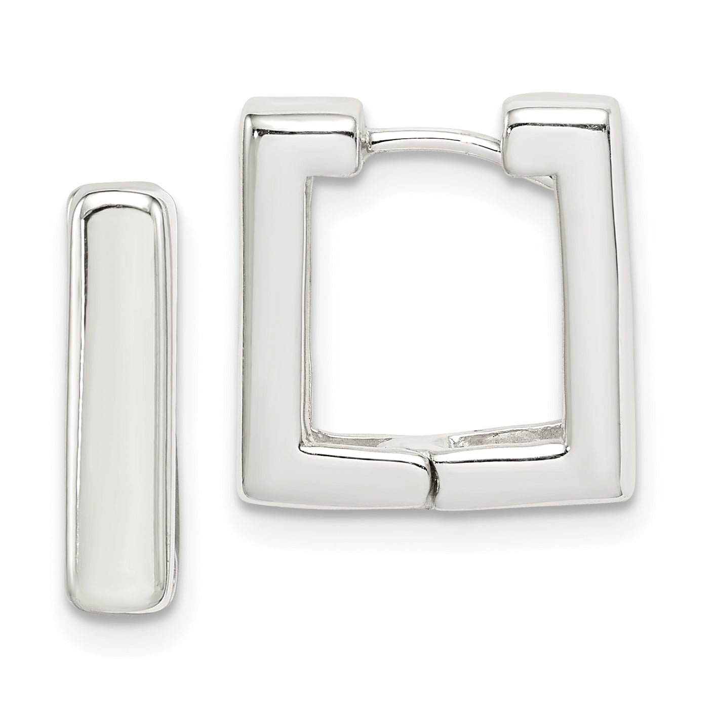 Sterling Silver Square Hinged Hoop Earrings