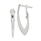 Sterling Silver Tapered Omega Back Hoop Earrings