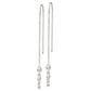 Sterling Silver Polished Triple Graduated Ball Threader Earrings